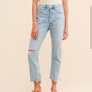 Agolde Riley High-Rise Cropped Straight Jeans 26